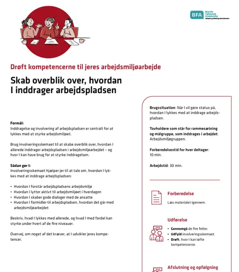 Skab overblik over, hvordan I inddrager arbejdspladsen