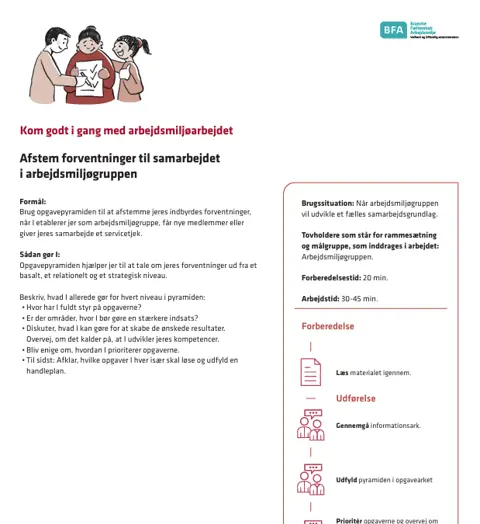 Afstem forventninger til samarbejdet i arbejdsmiljøgruppen