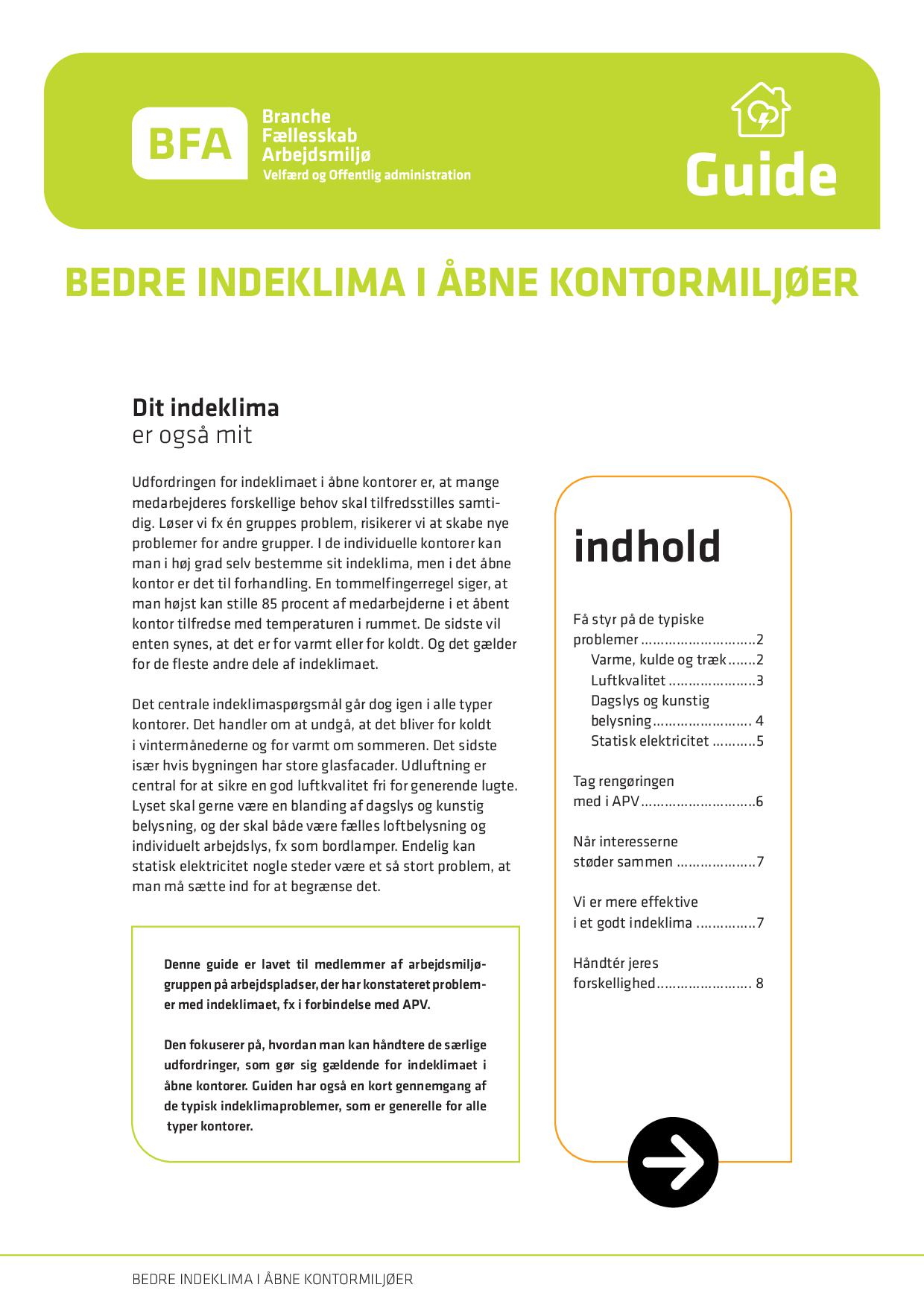Bedre indeklima i åbne kontormiljøer