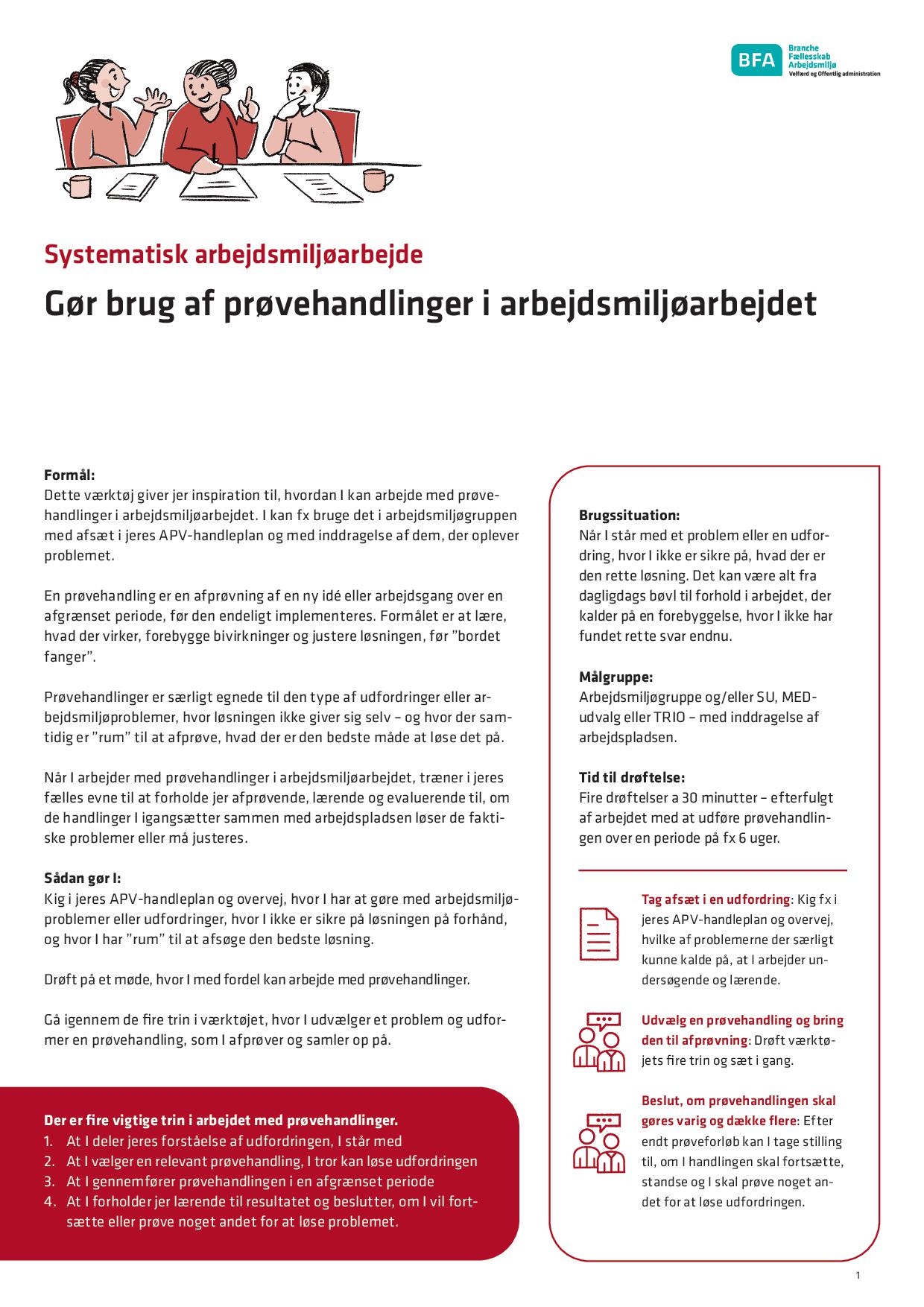 Gør brug af prøvehandlinger i arbejdsmiljøarbejdet