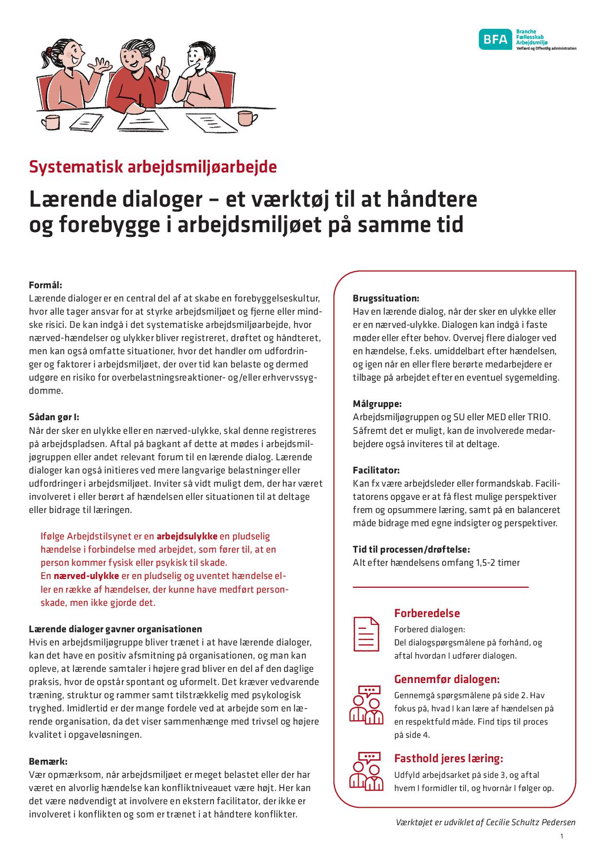 Lærende dialoger - et værktøjer til at håndtere og forebygge i arbejdsmiljøet på samme tid