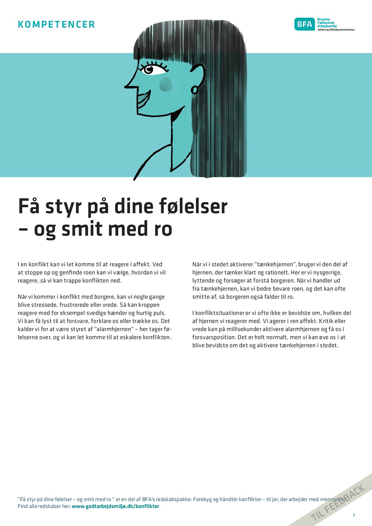 Kompetence 1: Få styr på dine følelser og smit med ro